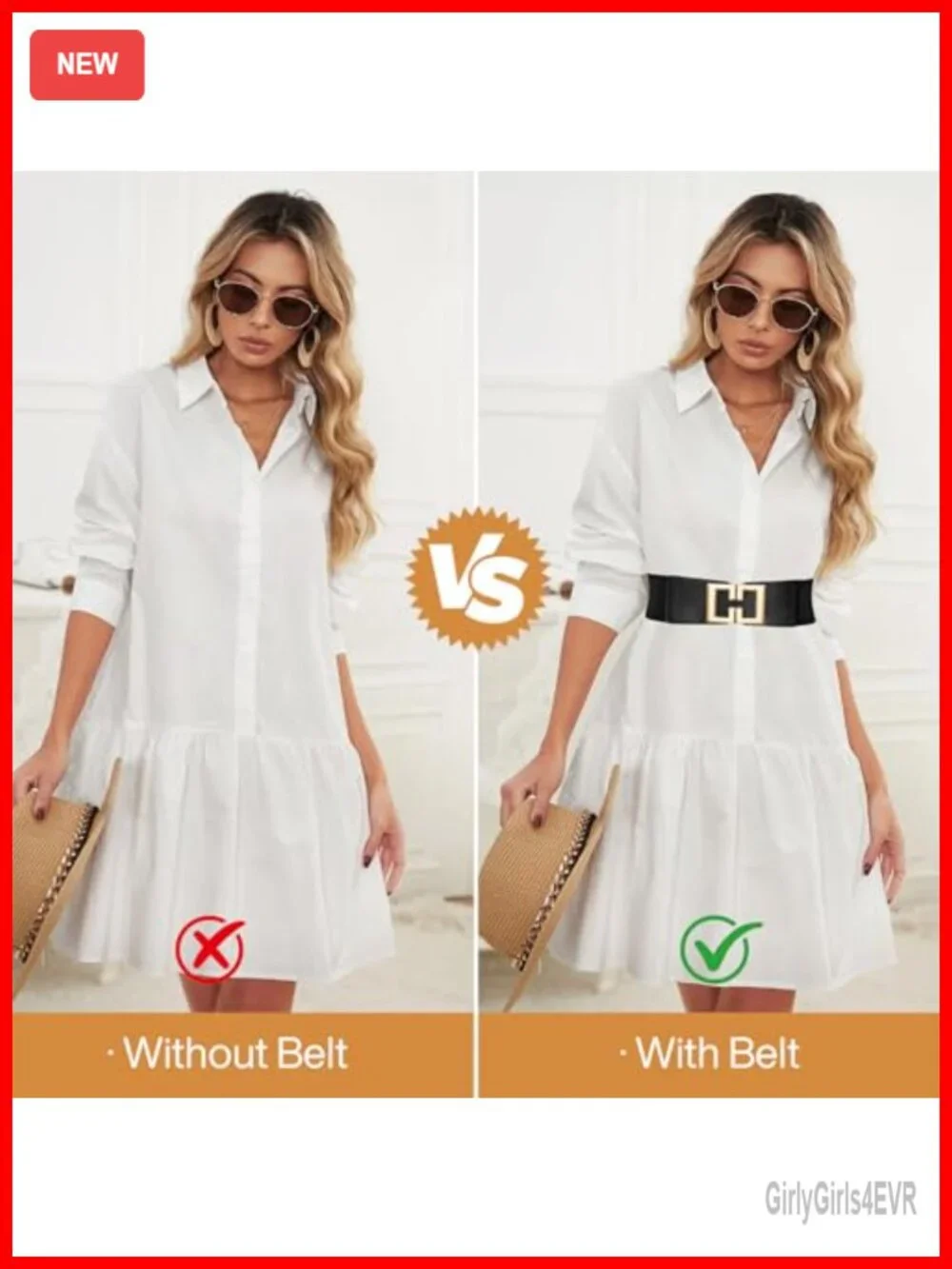 Wide Elastic Belts for Women Dresses Fashion Stretchy Waist Belt with Gold